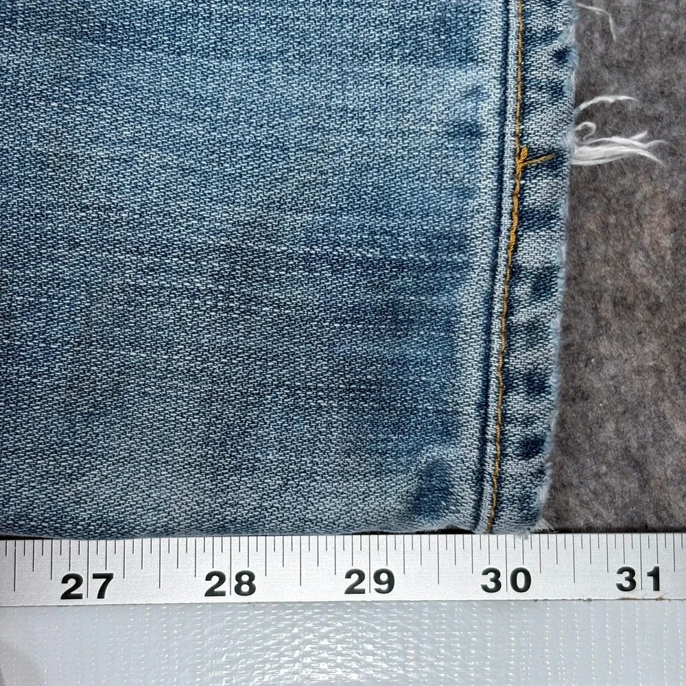True Religion World Tour Straight Flap Jeans Mens 30 Light Wash Distressed Y2K